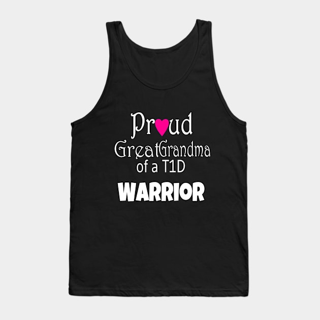 Proud Great Grandma - White Text - Pink Heart Tank Top by CatGirl101